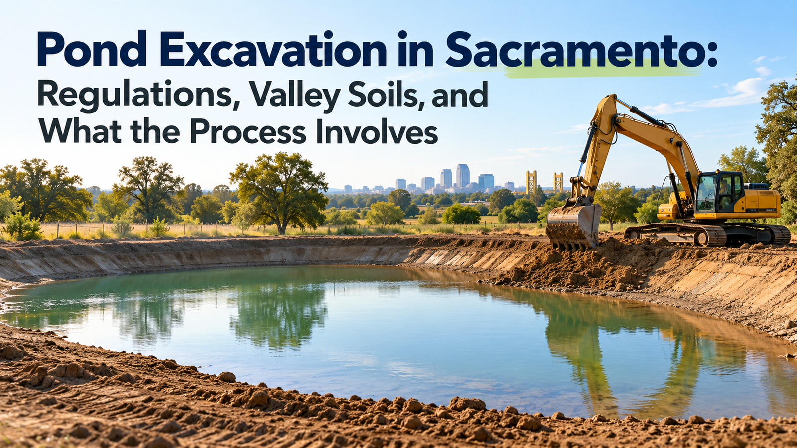 Pond Excavation in Sacramento: Regulations, Valley Soils, and What the Process Involves